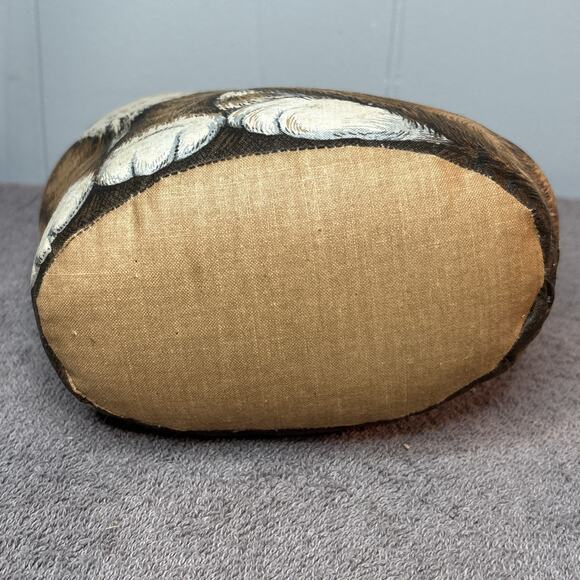 Vintage Cat Shaped Pillow Cut & Sew Brown White Tabby Green Eyes 10” - Picture 3 of 9